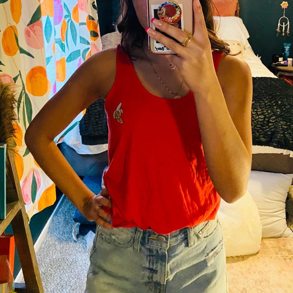 Vans Red Tank Top w/ banana logo